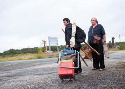 Gérard Depardieu et Sadek sur la route